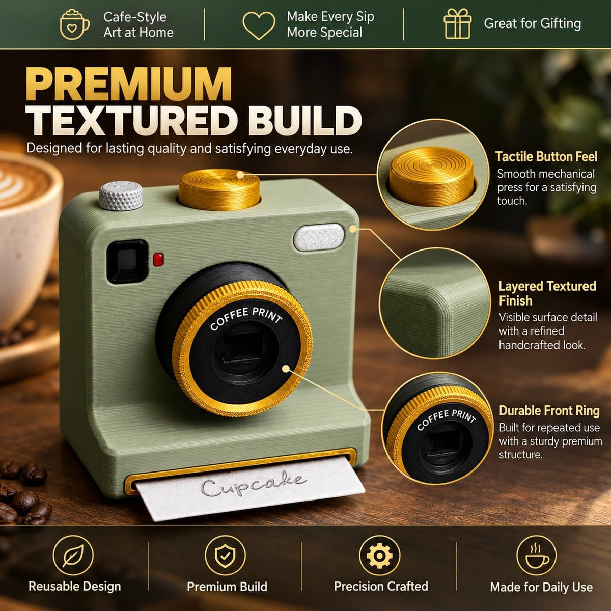 Mroace 3D Printed Latte Art Camera