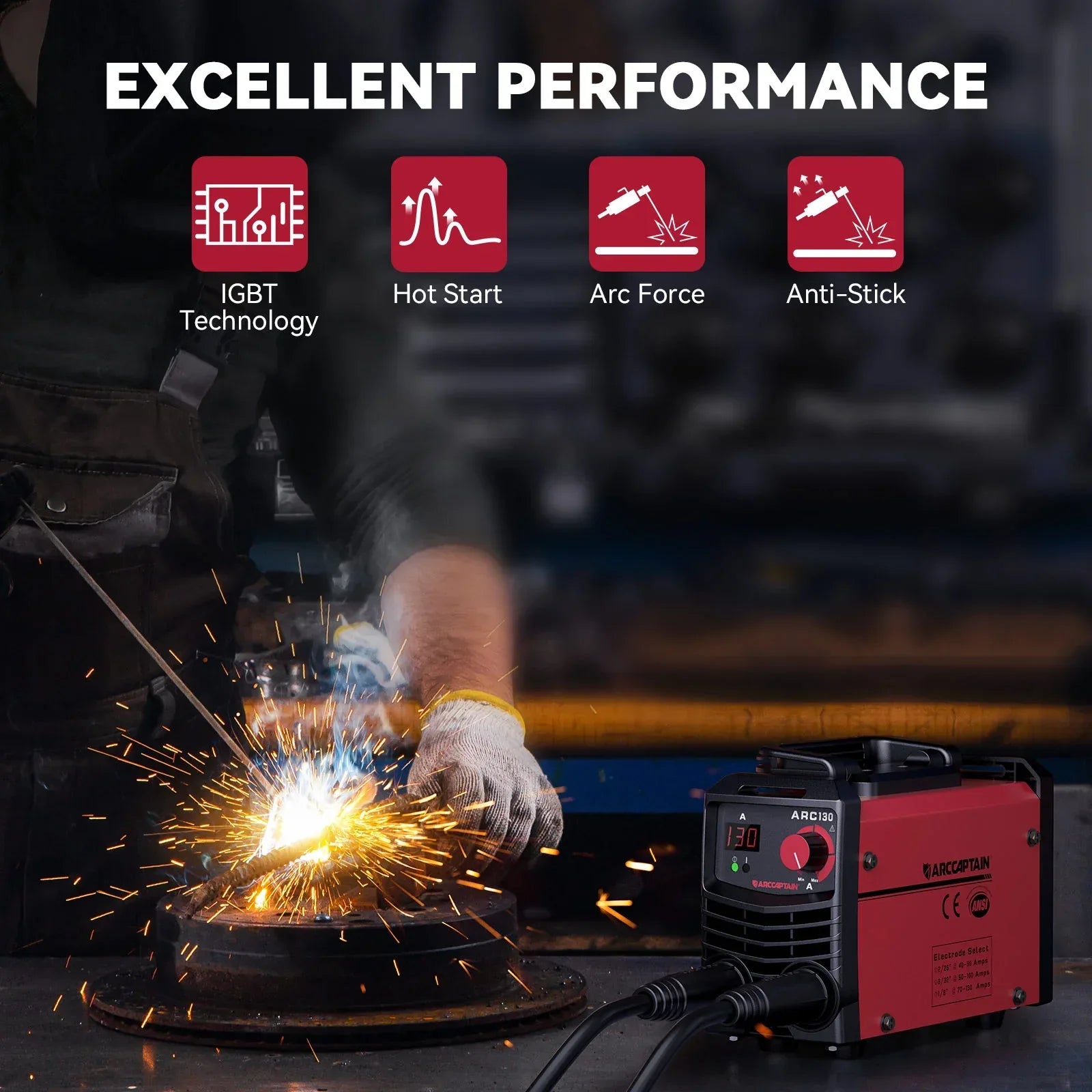 Mroace & Arccaptain 110V Portable Mini Beginner Stick Welder - MROACE