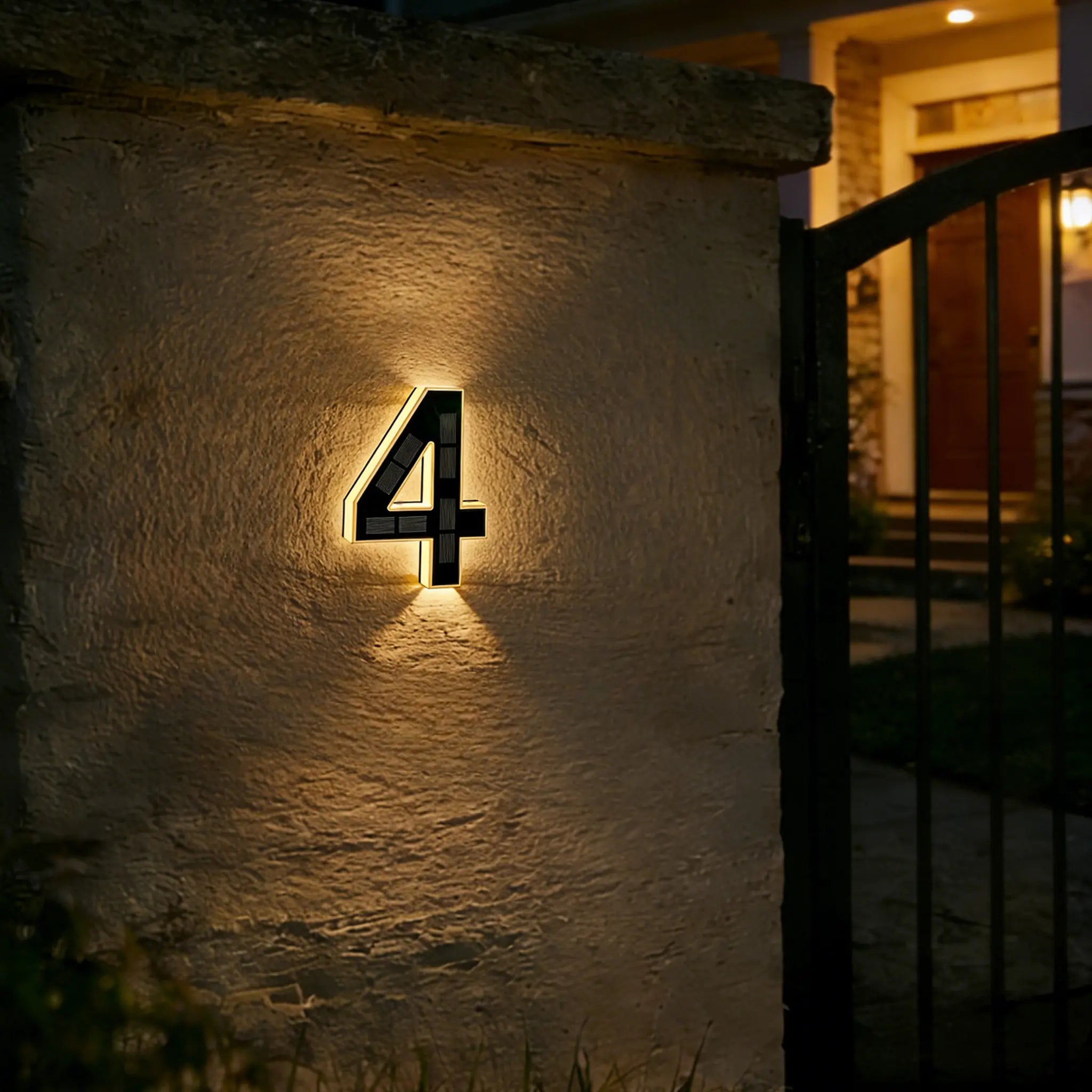 Mroace 9 Inch Solar Lighted House Numbers for Outside