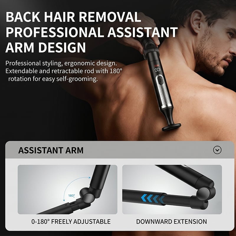 Mroace Waterproof Long Handle Body Grooming Trimmer