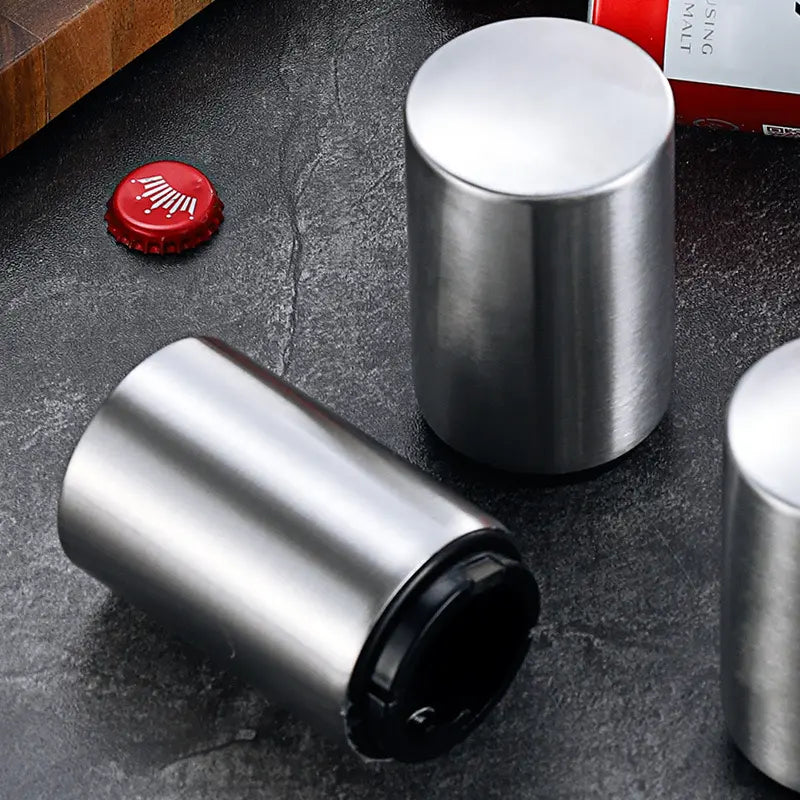 Mroace Magnetic Stainless Steel Push Down Beer Bottle Opener