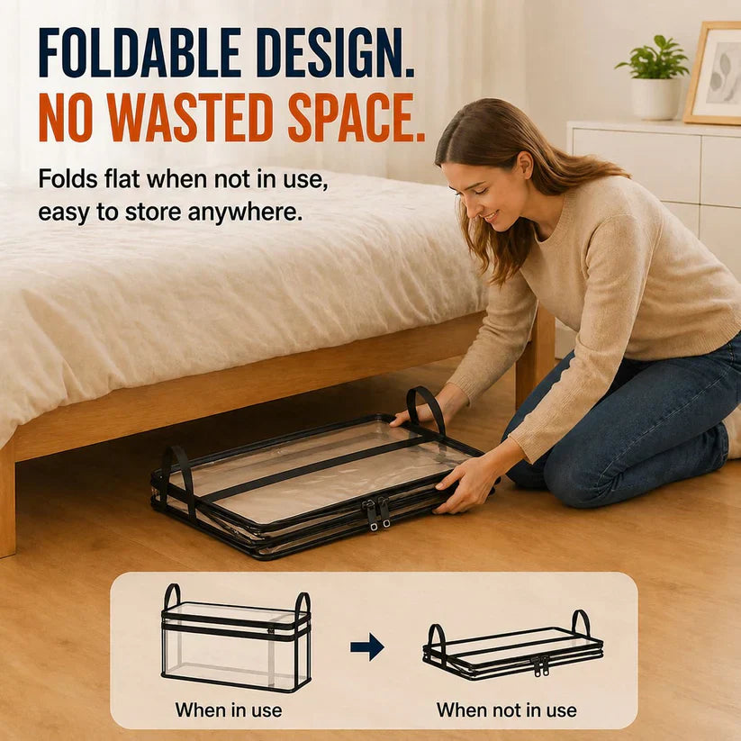 Mroace Portable Large Heavy-Duty Thick Plastic Clear Storage Box
