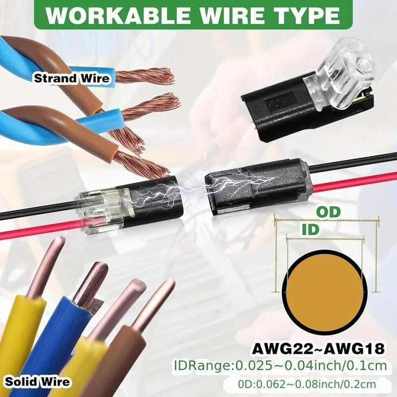 Mroace Double-Wire Quick-Clip Plug-in Connector Set