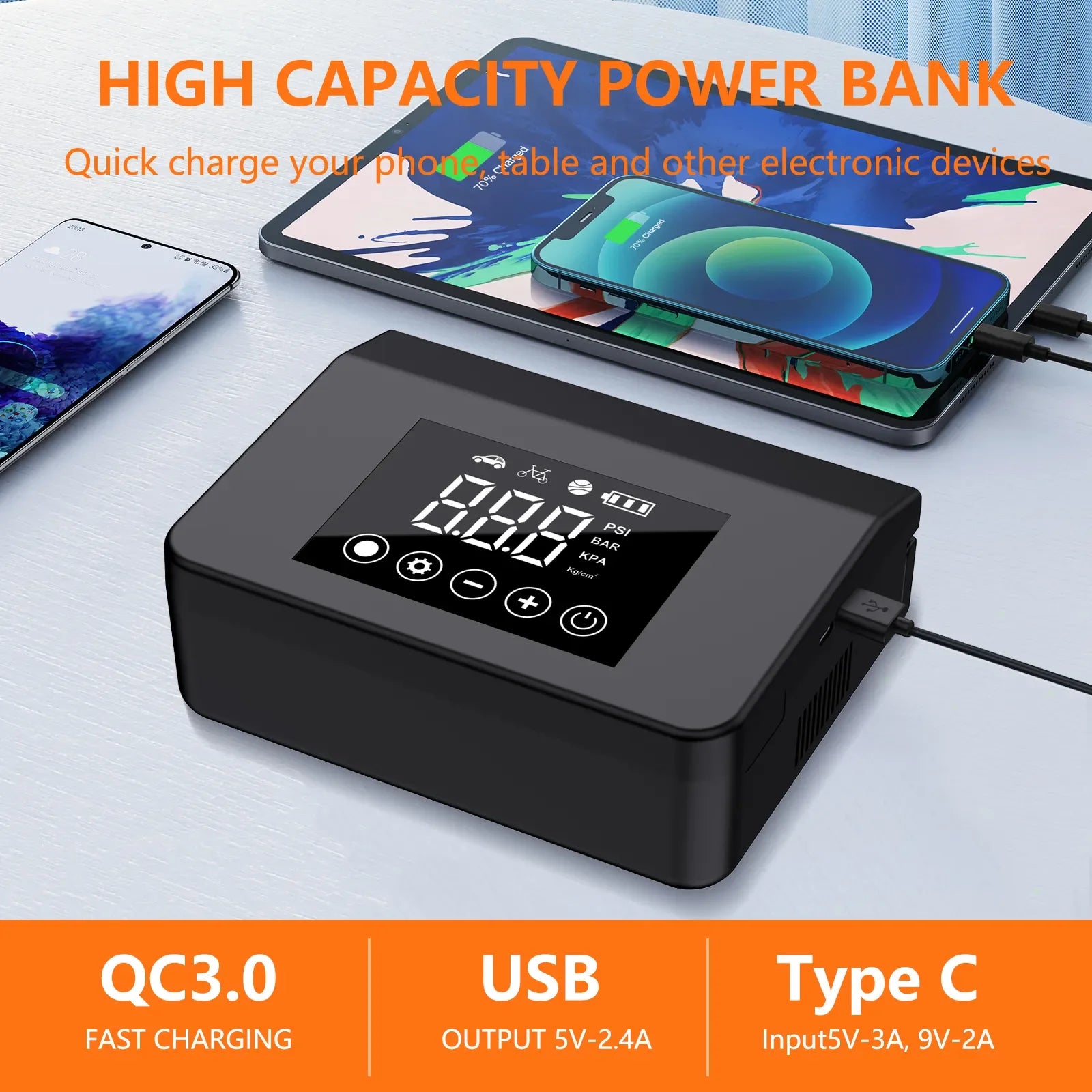 Mroace 4000A Jump Starter with Air Compressor - MROACE