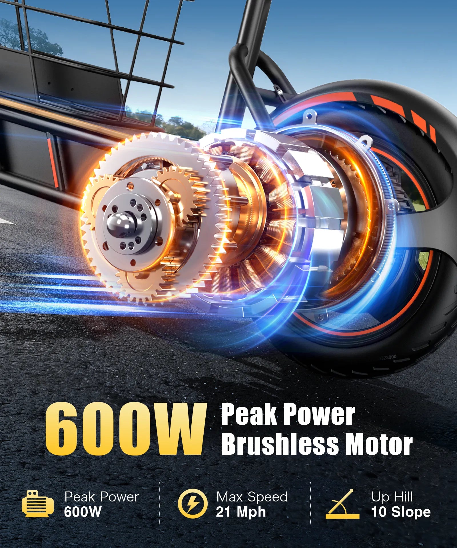 Mroace Foldable Electric Scooter with Basket & Seat