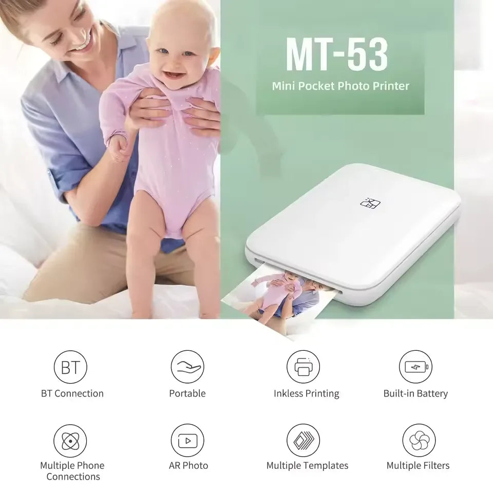 Mroace Portable 2×3 Instant Photo Printer - MROACE