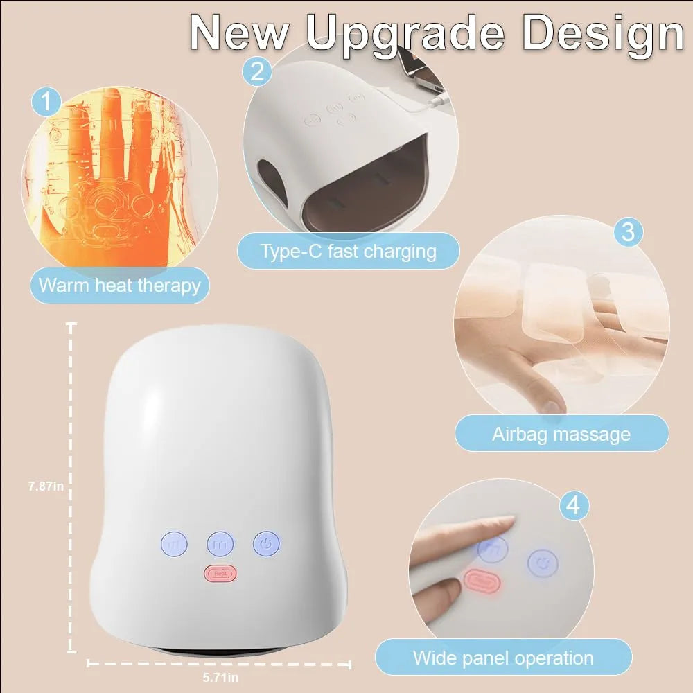 Mroace Heated Compression Cordless Hand Massager