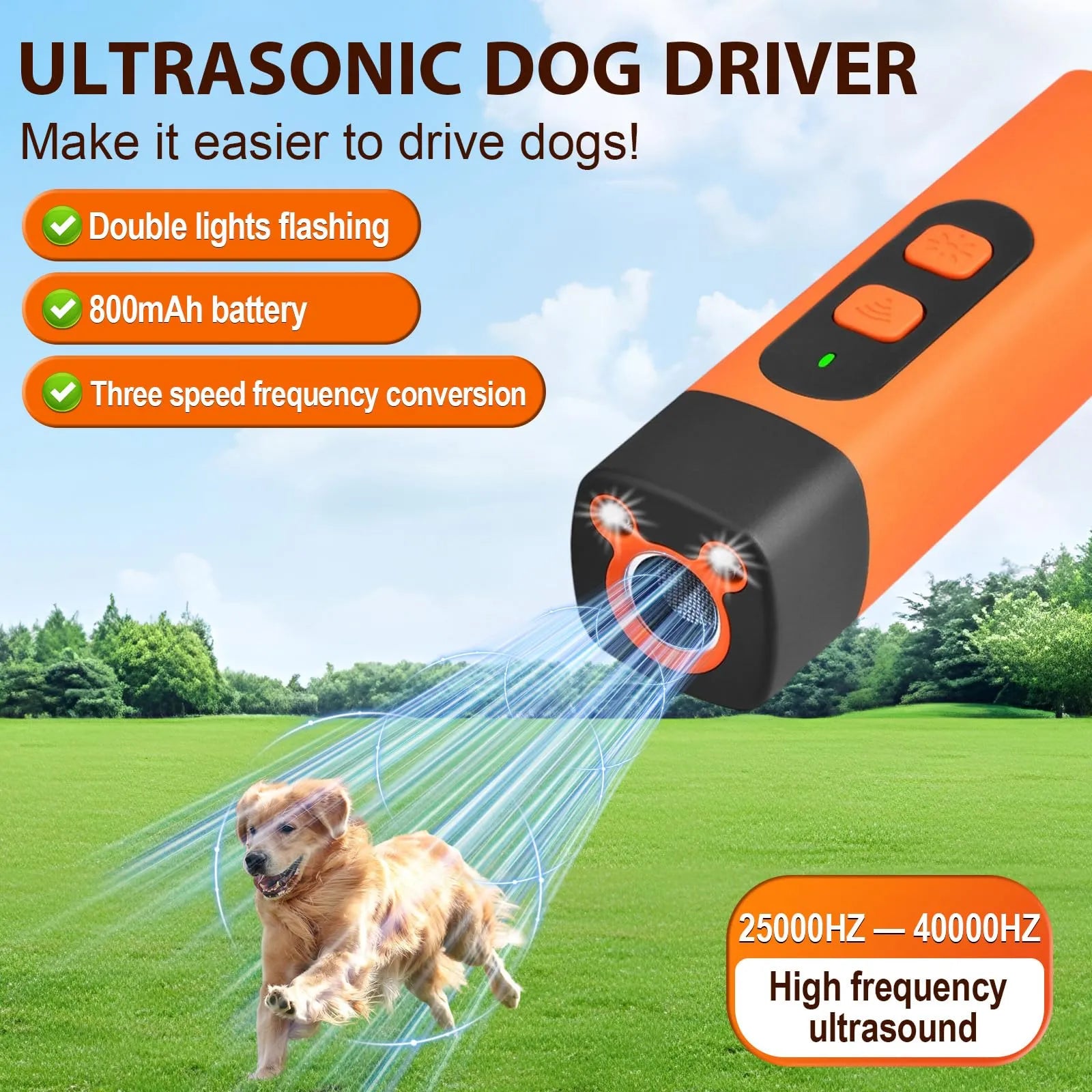 Mroace Ultrasonic Rechargeable Dog Bark Deterrent Device