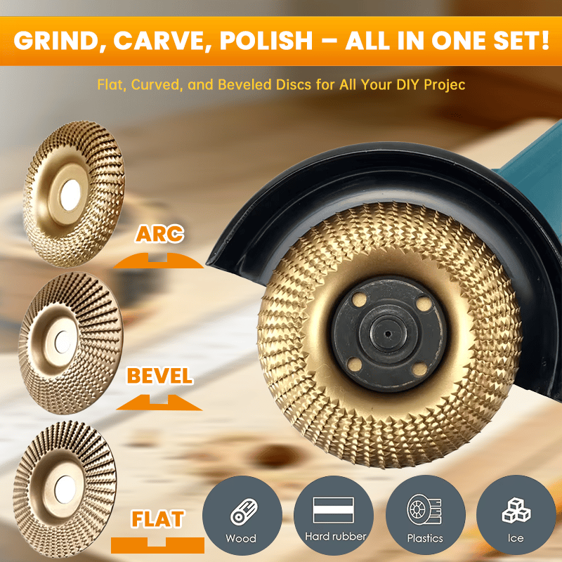 Mroace Heavy-Duty Wood Carving Disc Set (3PCS)