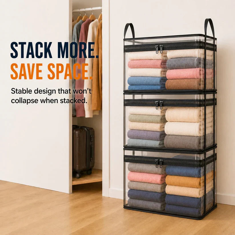 Mroace Portable Large Heavy-Duty Thick Plastic Clear Storage Box