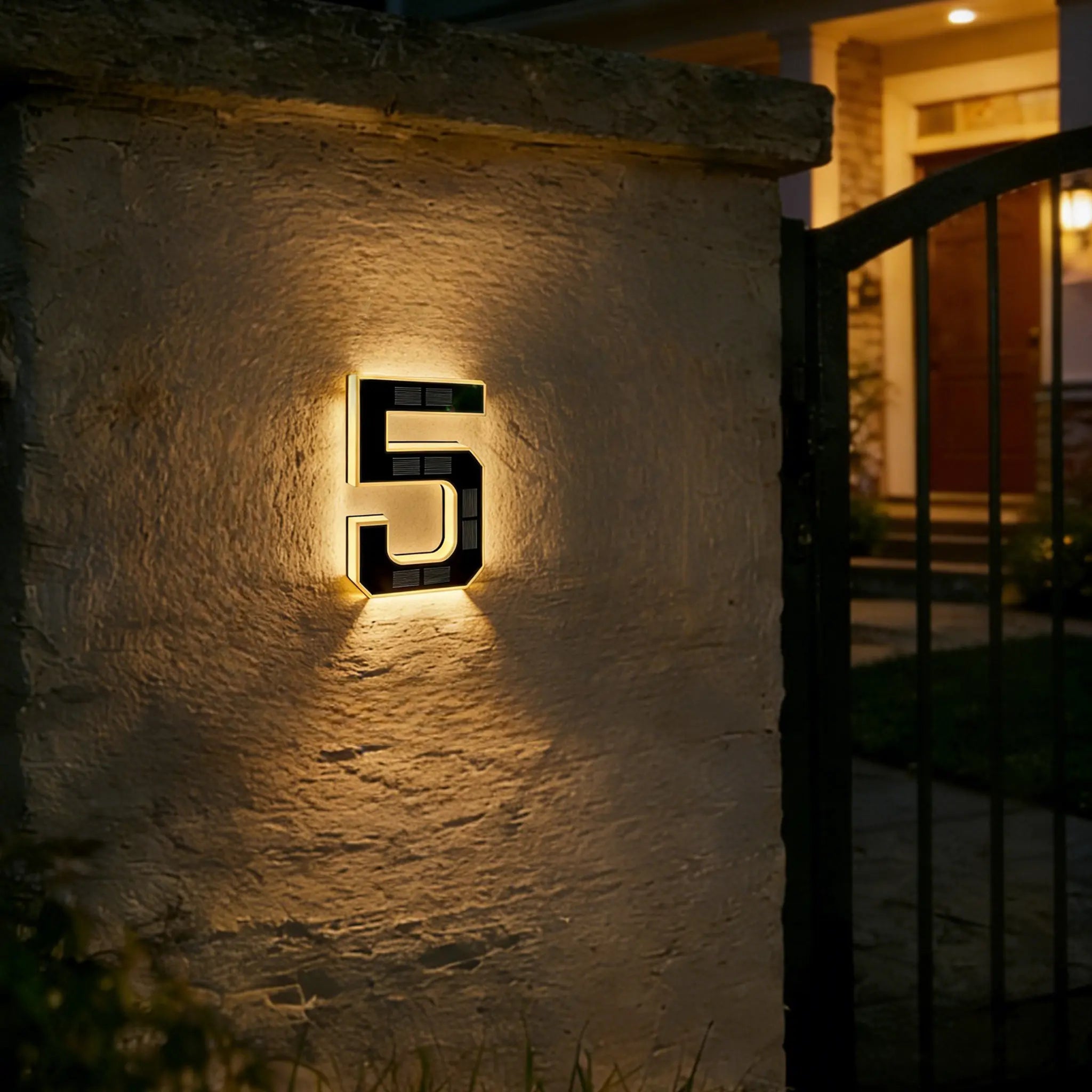 Mroace 9 Inch Solar Lighted House Numbers for Outside