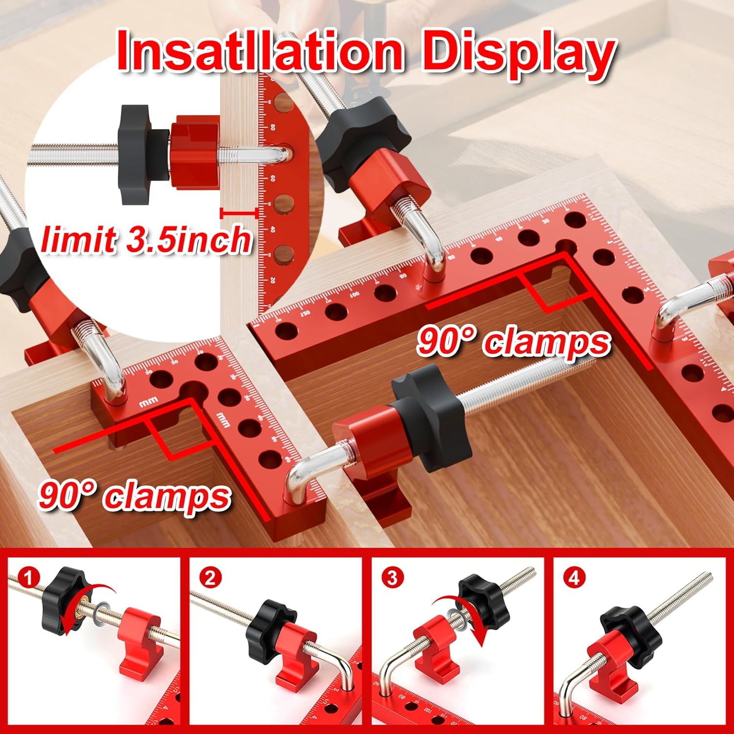 Mroace 90° Corner Clamps for Woodworking