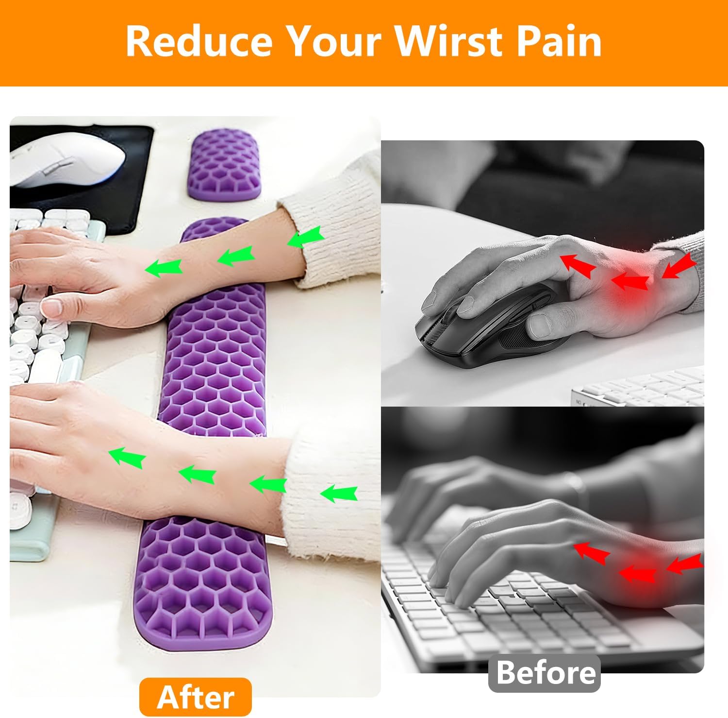Mroace Ergonomic Keyboard and Mouse Wrist Rest Set