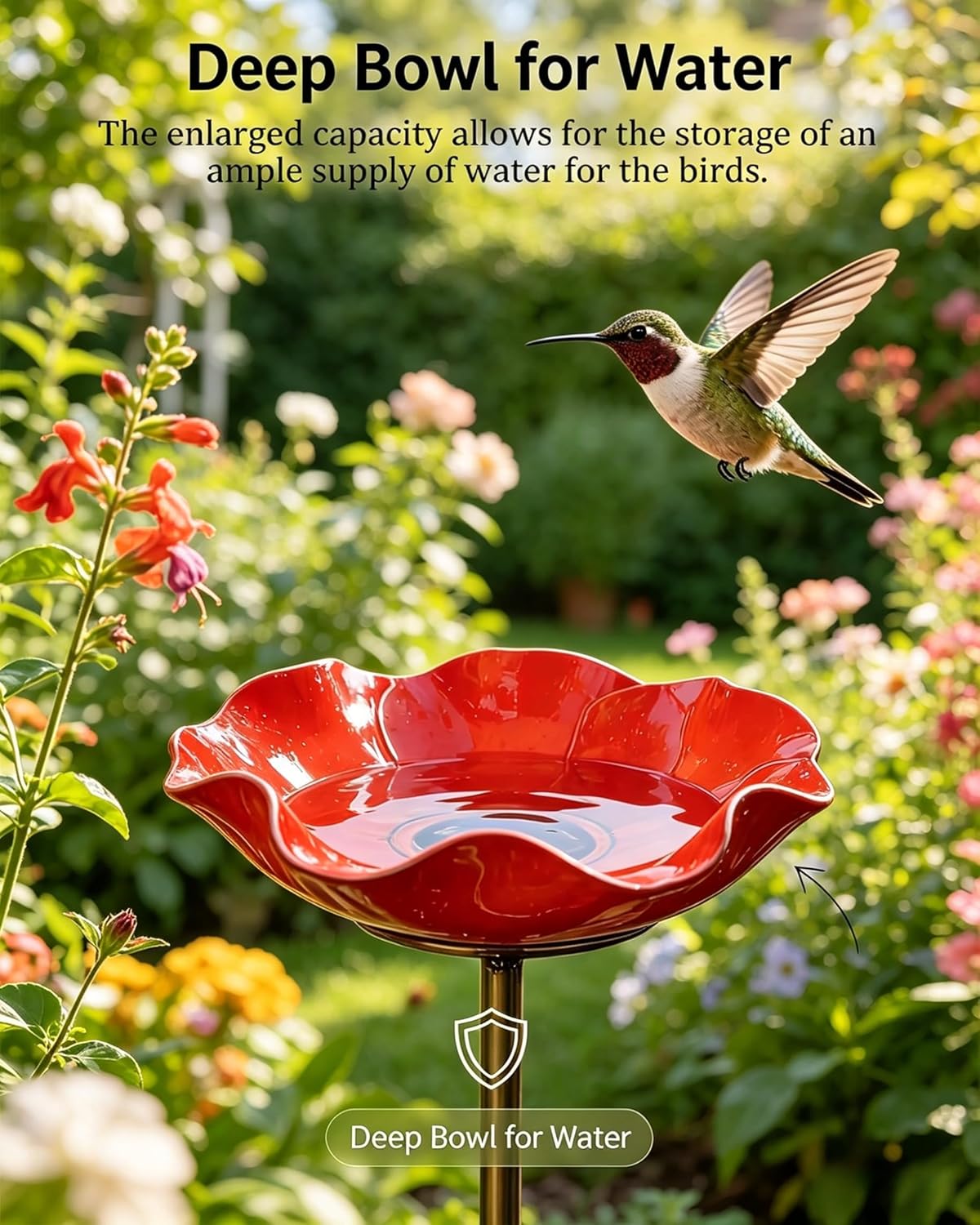 Mroace Decorative Handmade Metal Flower Bird Feeder Garden Stake