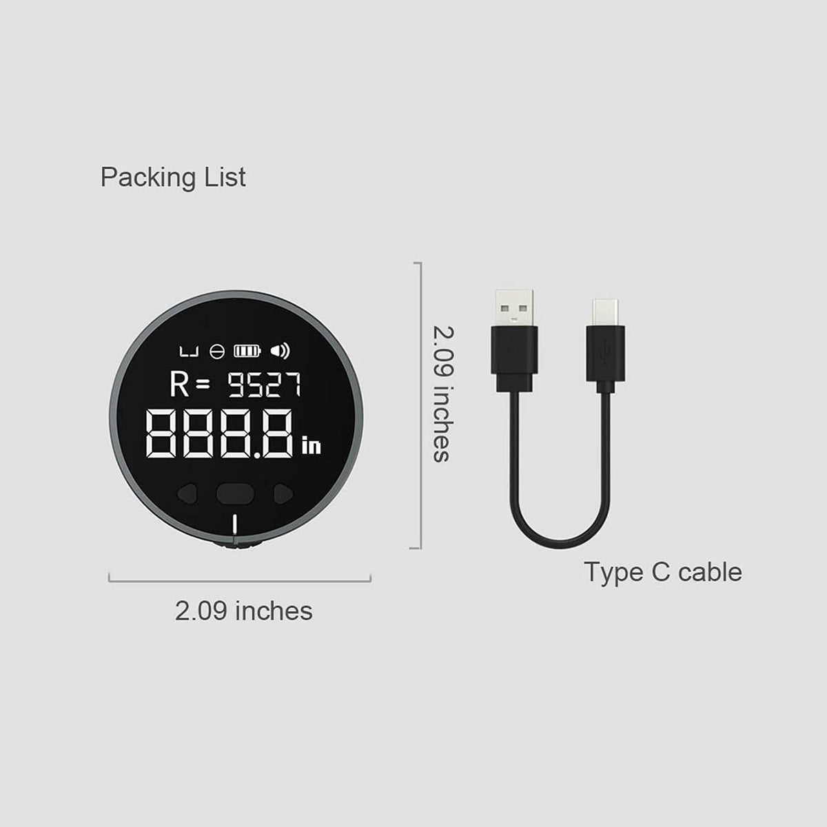 Mroace Rechargeable Digital Rolling Tape Measure