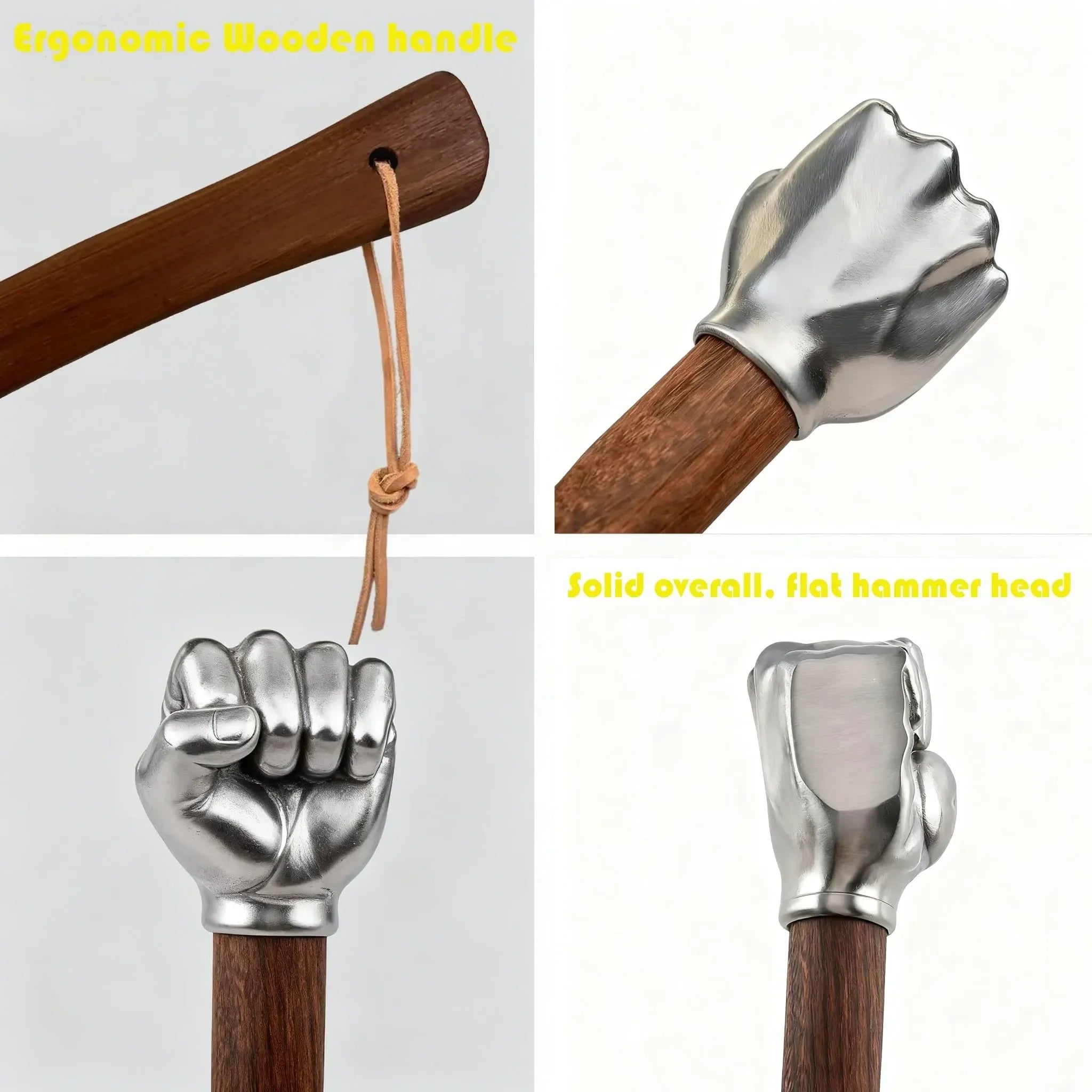 Mroace 2LB Stainless Steel Wooden-Handle Sledge Hammer - MROACE