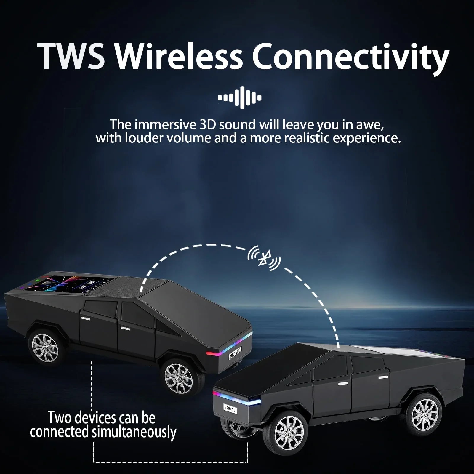 Mroace Bluetooth TWS Truck-Style Portable Speaker - MROACE