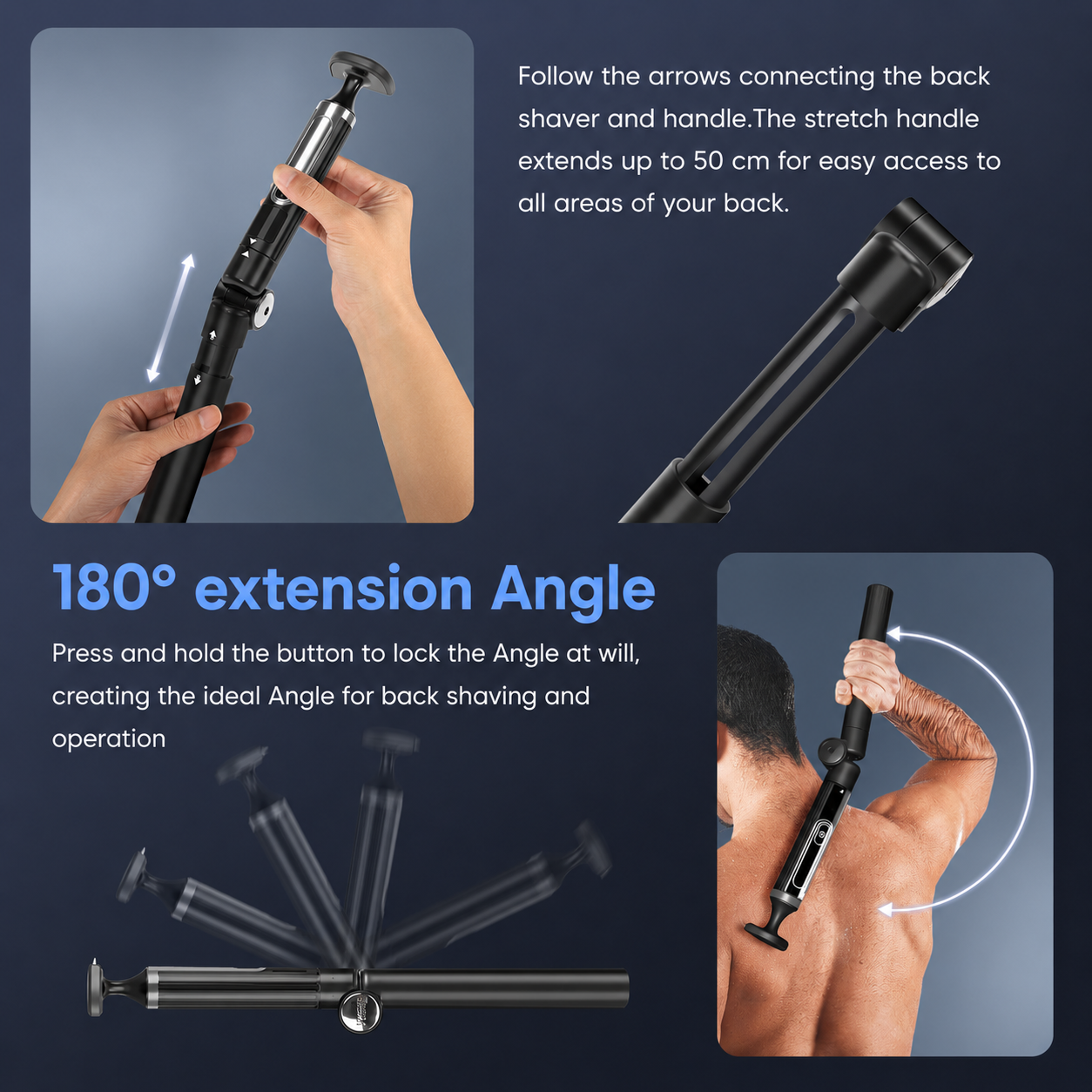 Mroace Waterproof Long Handle Body Grooming Trimmer