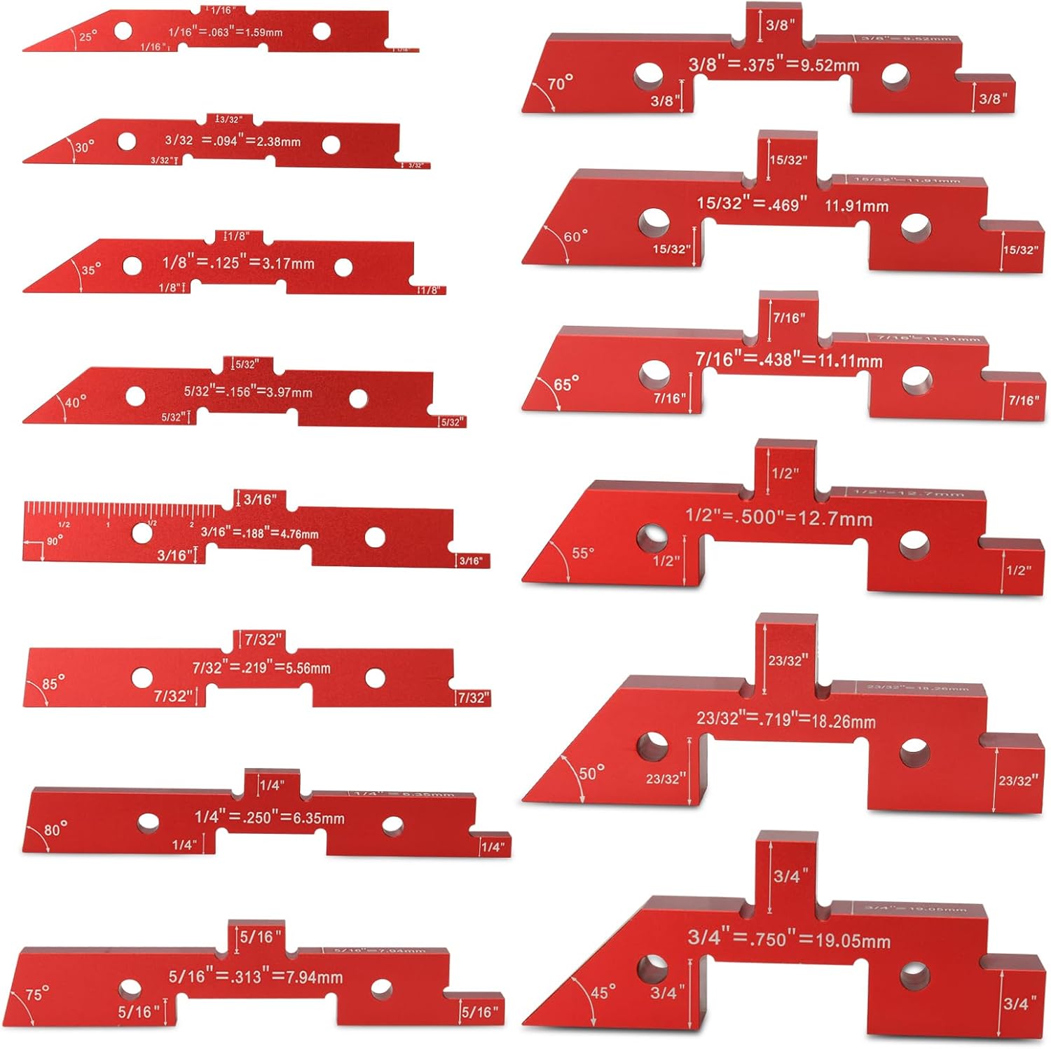 Mroace 14-Piece Precision Aluminum Setup Blocks for Woodworking