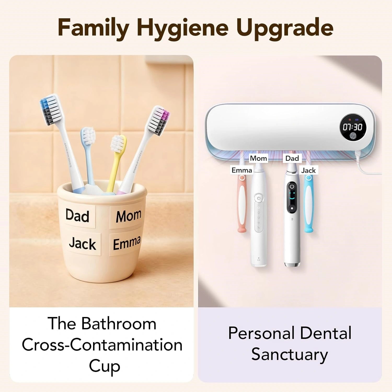 Mroace Smart Drying Wall-Mounted Toothbrush Cleaner