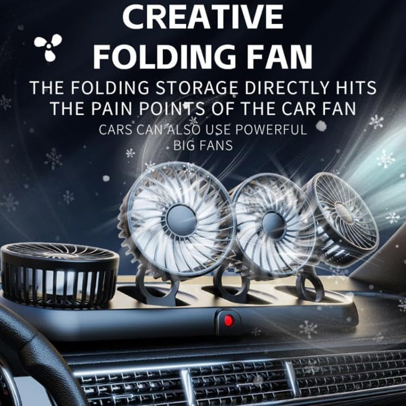 Mroace Foldable Four-Head Car Cooling Fan
