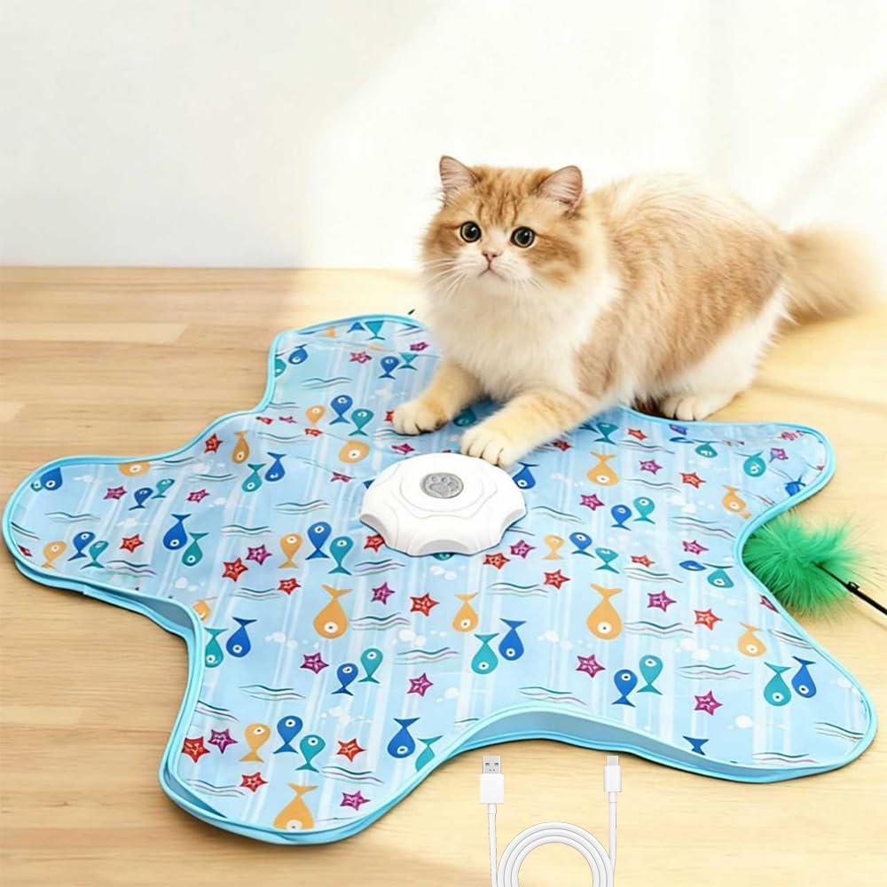 Mroace Rechargeable Automatic Cat Toy with 3 Interactive Play Modes