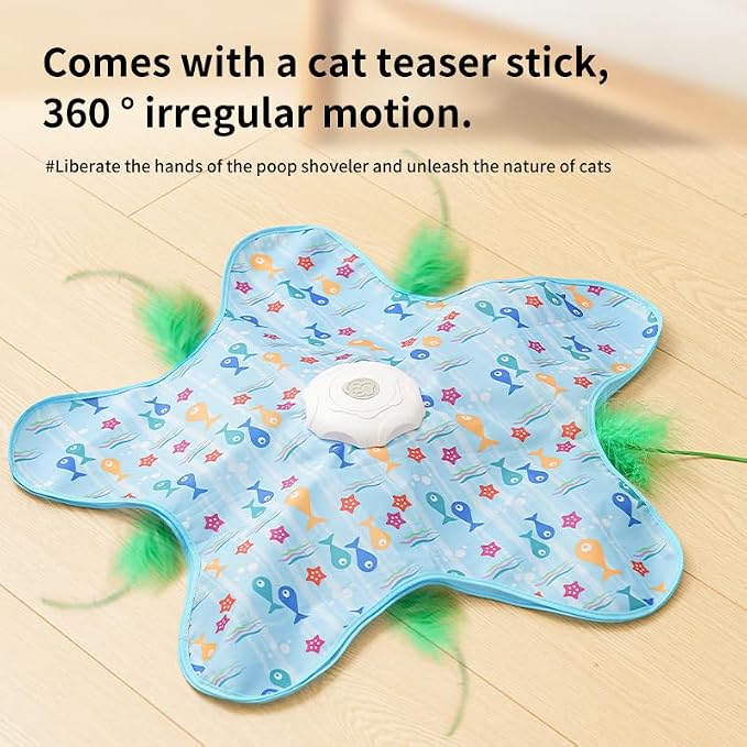 Mroace Rechargeable Automatic Cat Toy with 3 Interactive Play Modes