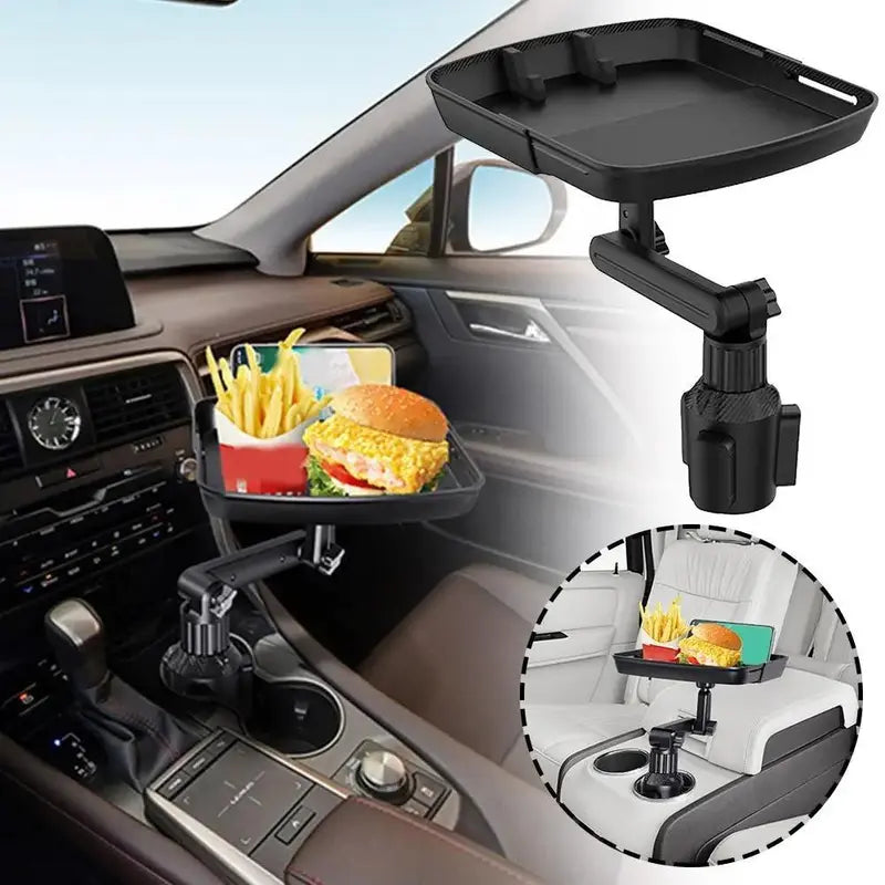 Mroace Rotatable Multifunctional Car Cup Holder Tray