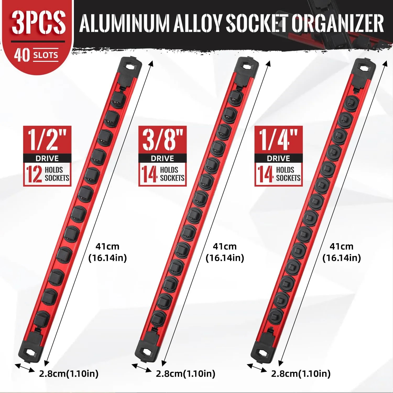 Mroace Magnetic Aluminum Alloy Socket Organizer Rail