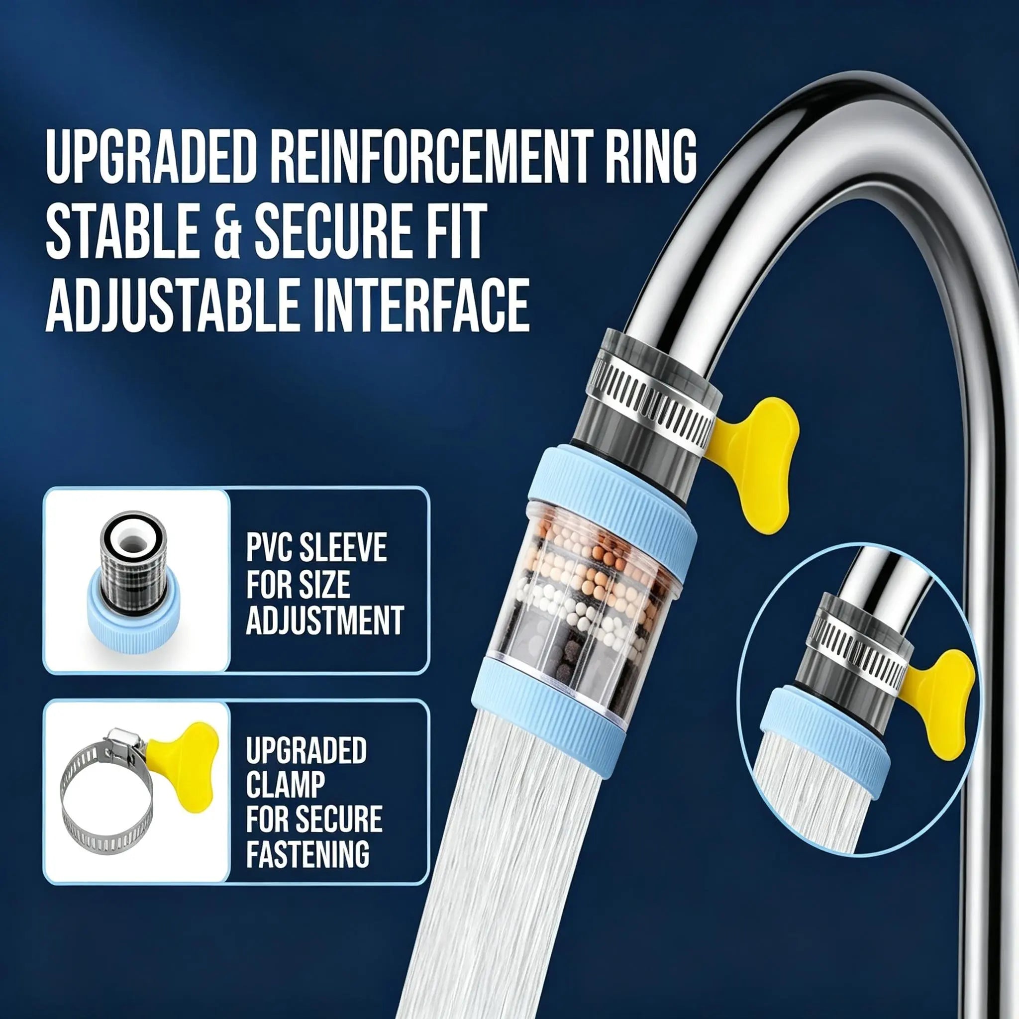 Mroace 6-Layer Faucet Water Filter with Anti-Splash Nozzle