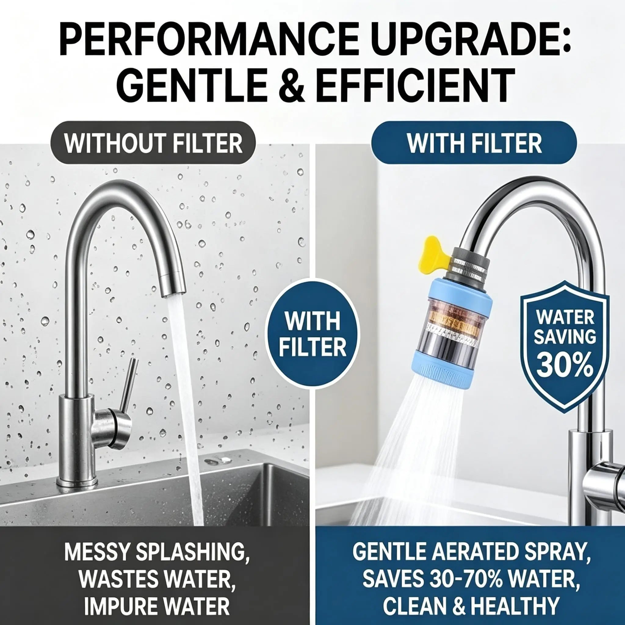 Mroace 6-Layer Faucet Water Filter with Anti-Splash Nozzle
