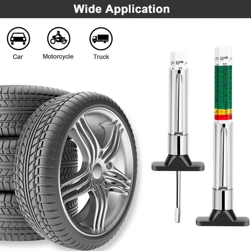 Mroace Color-Coded Tire Tread Depth Gauge