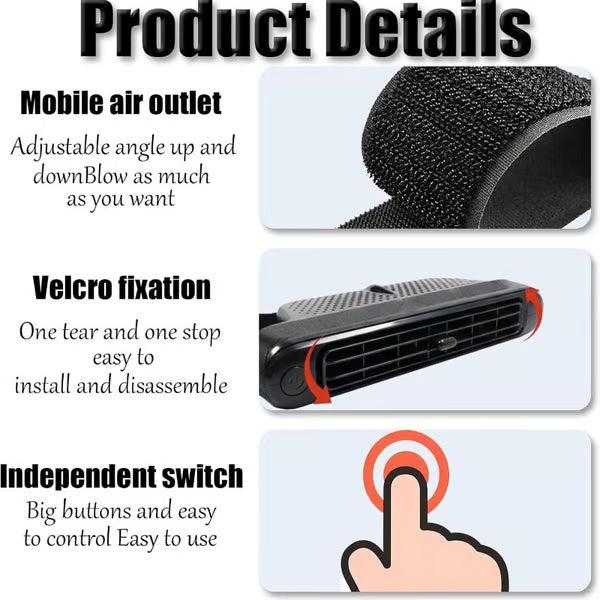 Mroace USB Dual Turbo Car Seat Fan