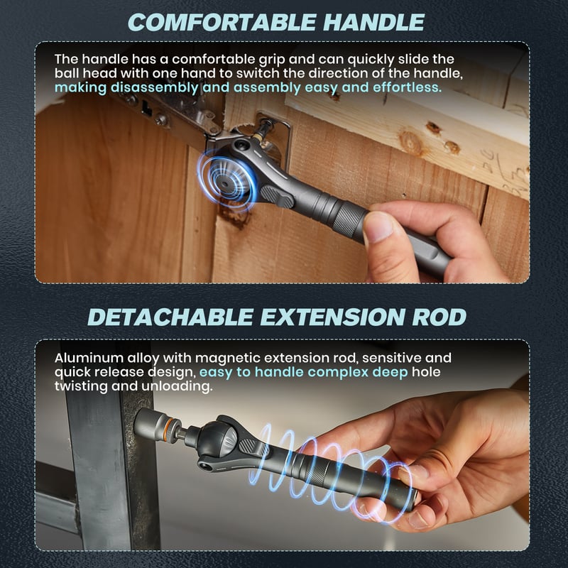 Mroace Flexible Head Magnetic Ratchet Screwdriver Set