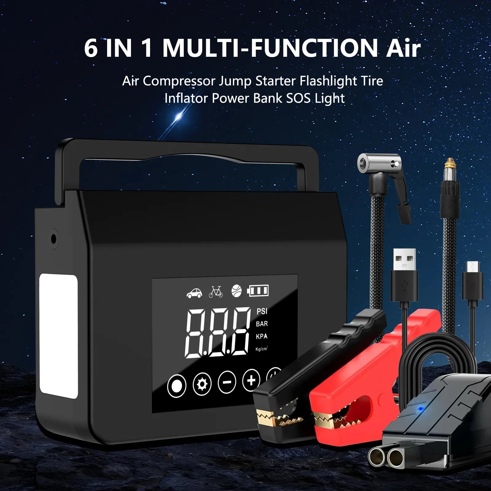 Mroace 4000A Jump Starter with Air Compressor - MROACE