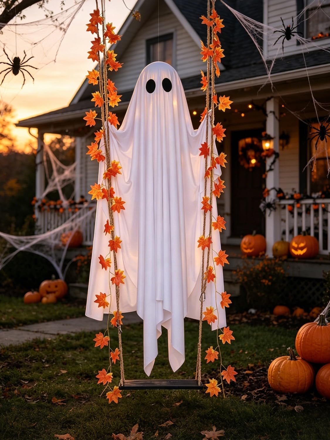 Mroace Swinging Ghost Halloween Decoration - 4.4FT