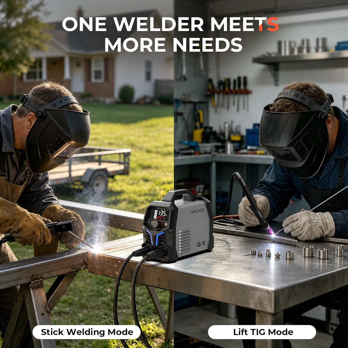 Mroace 110V 135A Mini Portable Stick and Lift TIG Welder Machine
