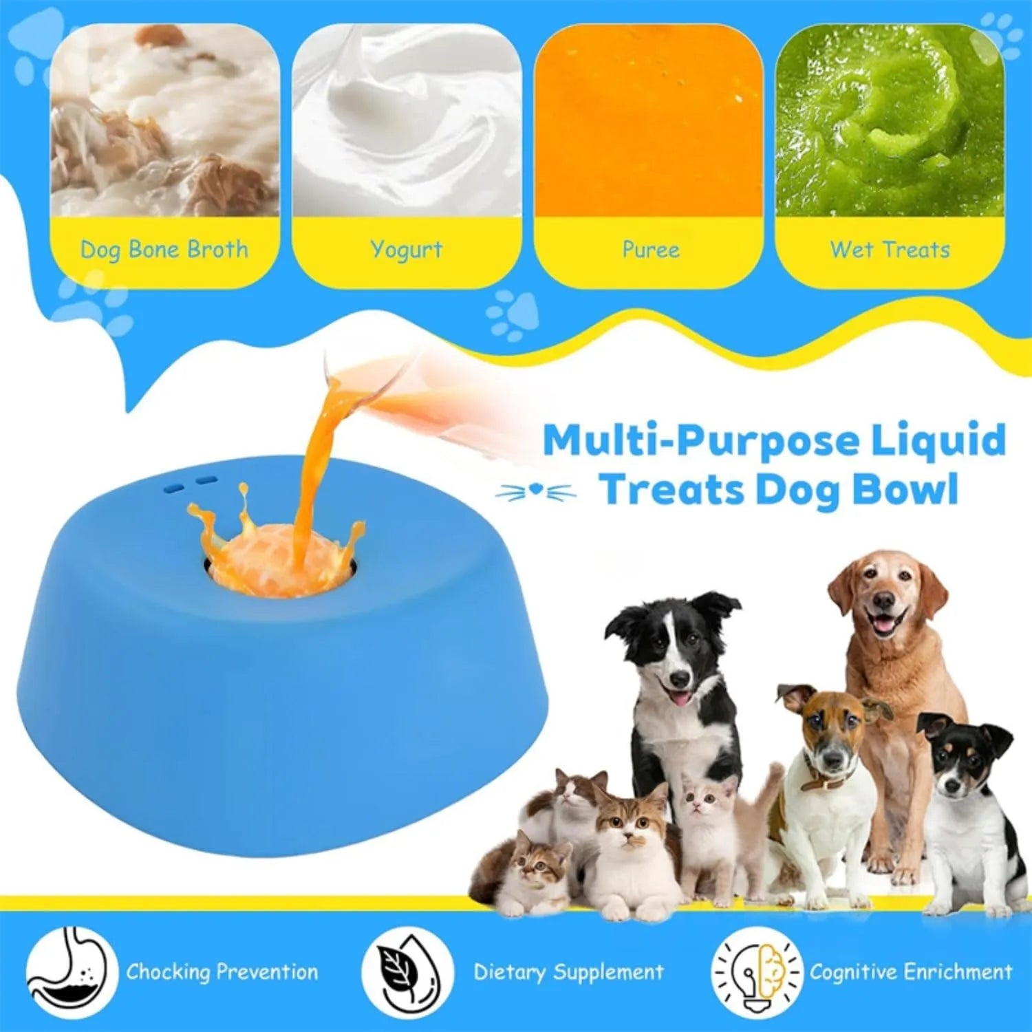 Mroace Anti-Slip Slow Feeder Dog Lick Bowl
