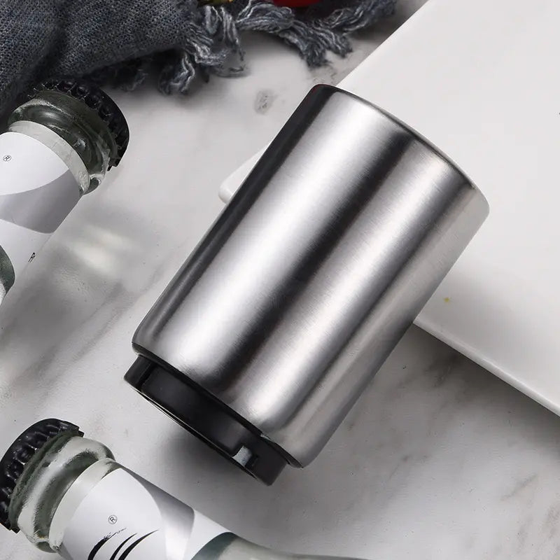 Mroace Magnetic Stainless Steel Push Down Beer Bottle Opener