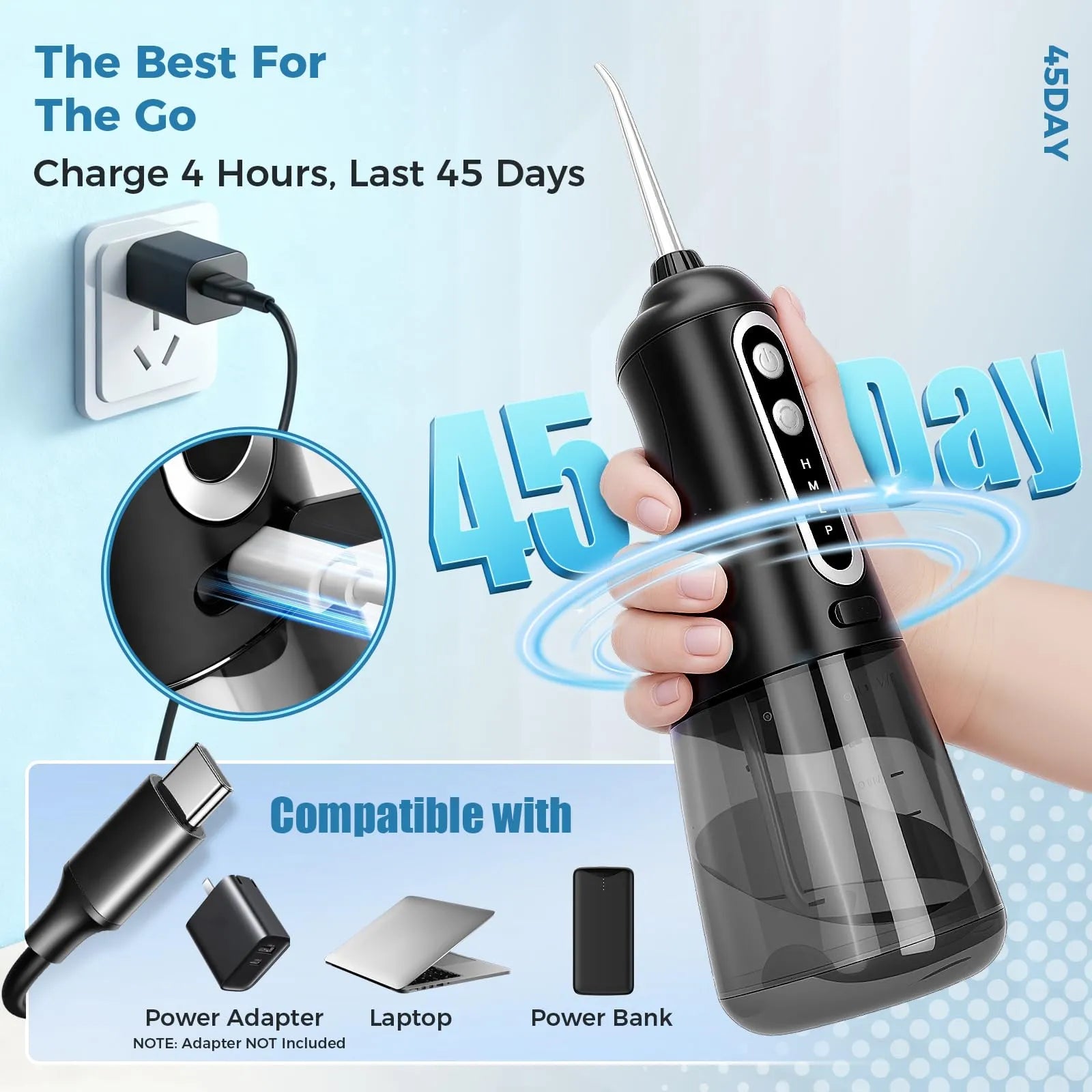 Mroace Cordless Rechargeable Water Dental Flosser