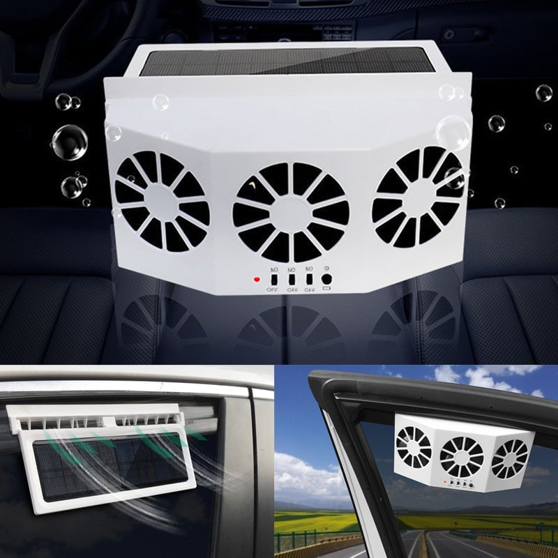 Mroace Solar Powered Car Exhaust Cooling Fan