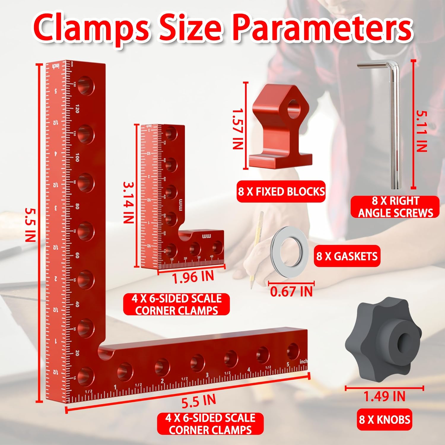 Mroace 90° Corner Clamps for Woodworking