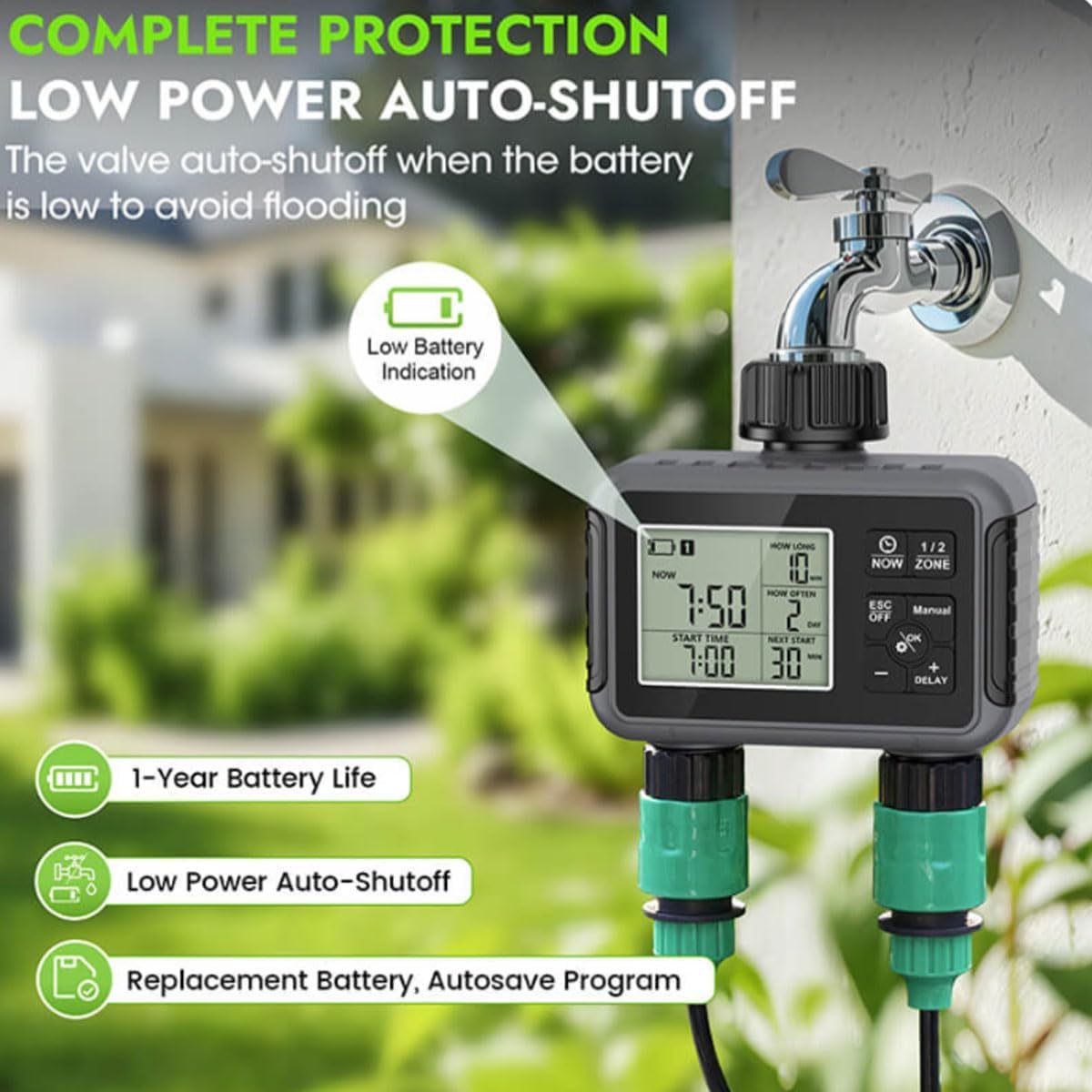 Mroace Wide-Coverage Adjustable Oscillating Lawn Sprinkler