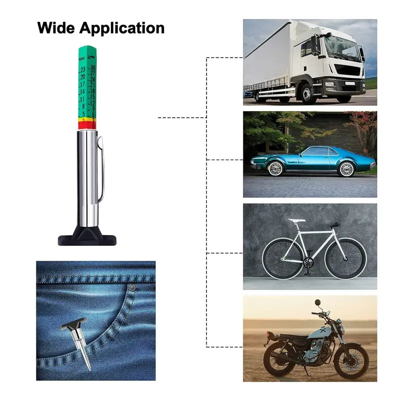 Mroace Color-Coded Tire Tread Depth Gauge