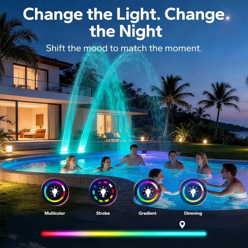 Mroace Light-Sensing Dual-Spray Solar Pool Fountain