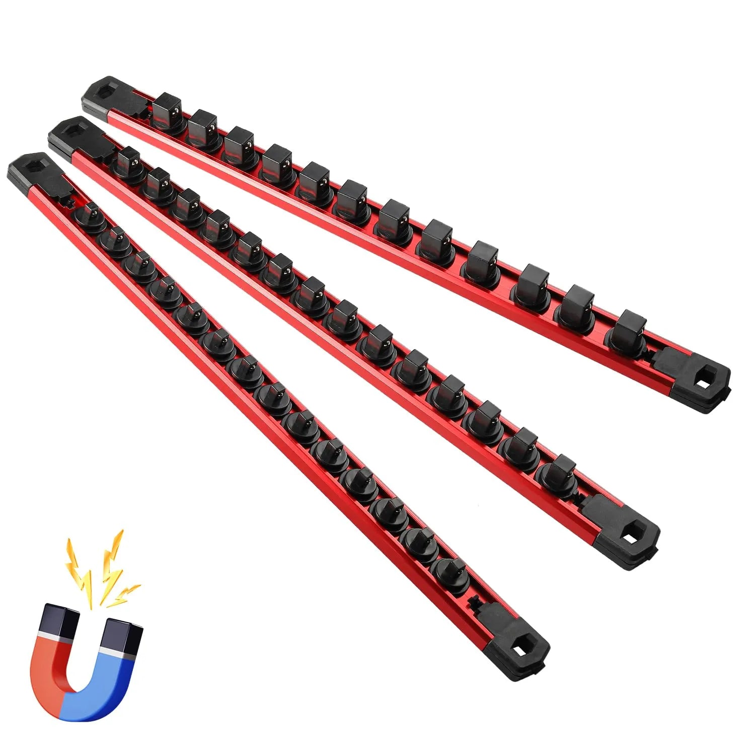 Mroace Magnetic Aluminum Alloy Socket Organizer Rail
