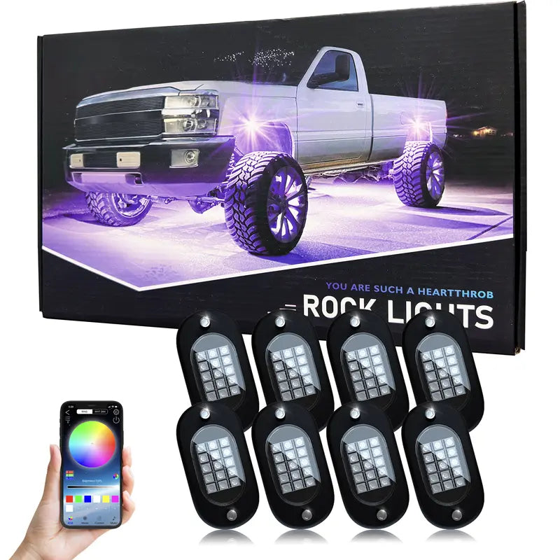 Mroace Waterproof RGB LED Car Strobe Light Kit