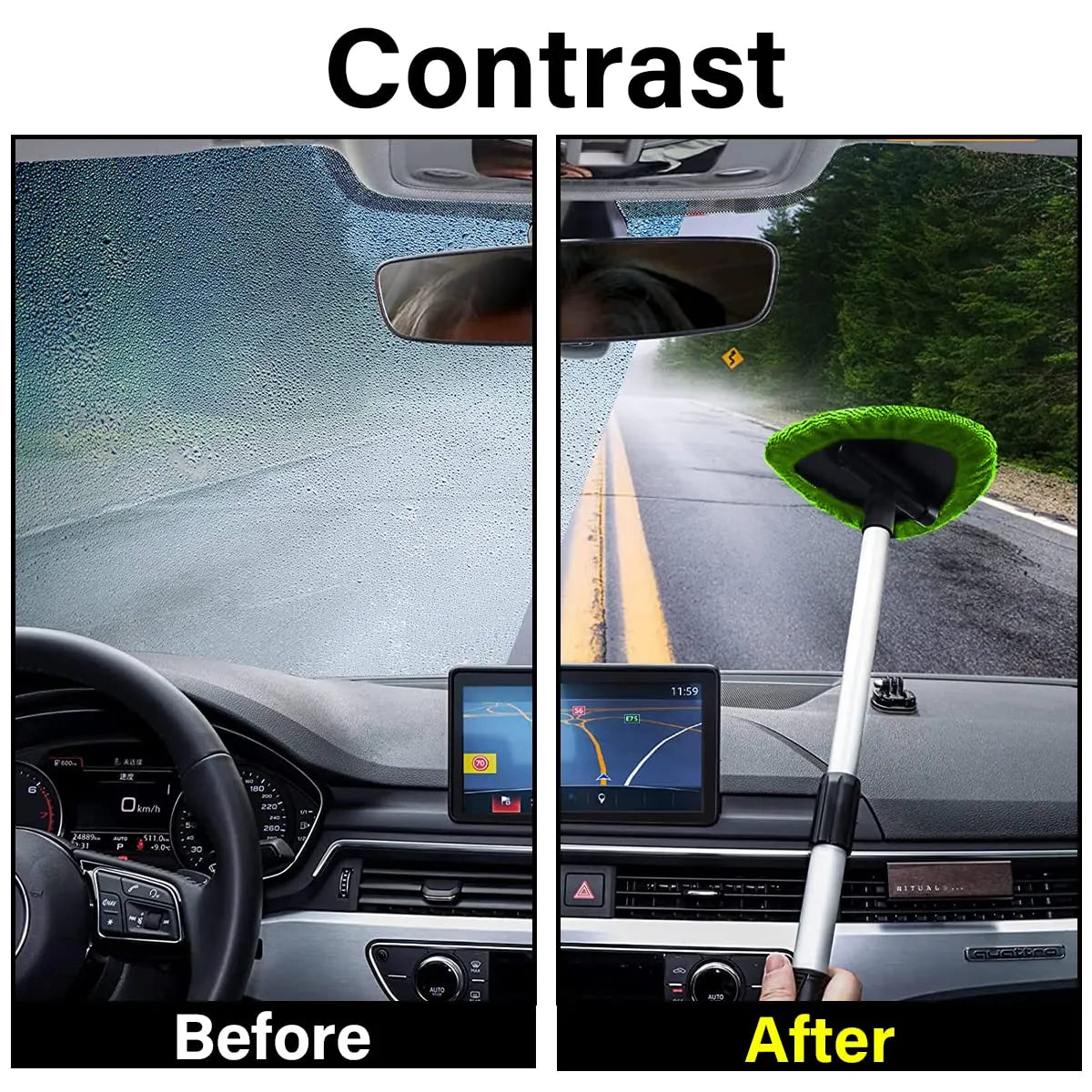 Mroace Extendable Microfiber Windshield Cleaning Tool