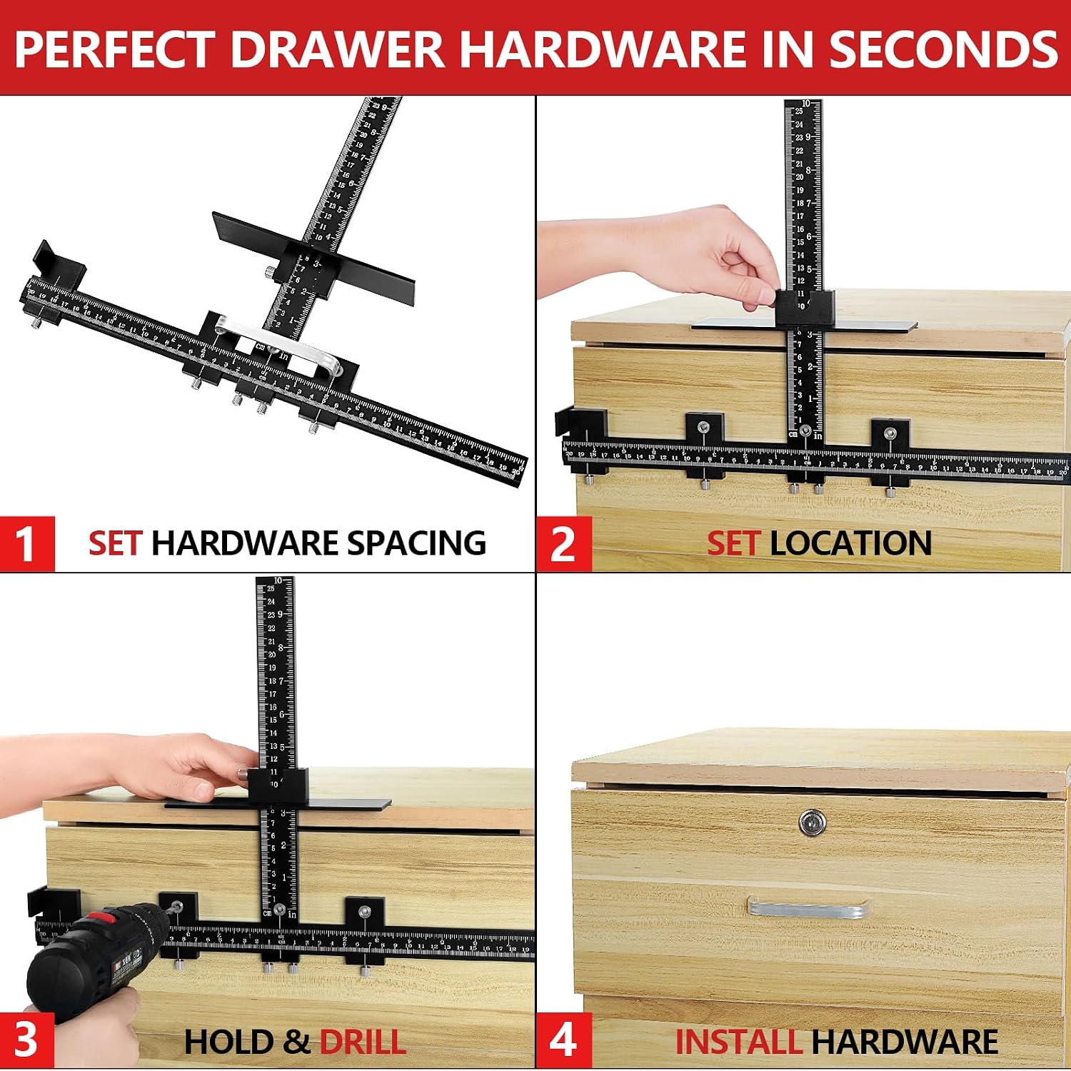 Mroace Aluminum Cabinet Hardware Jig