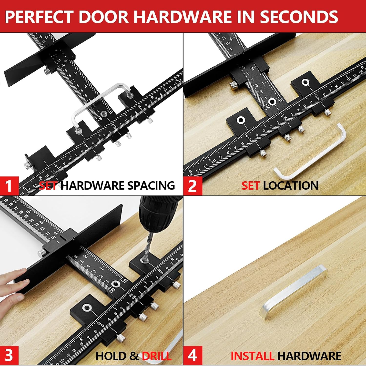 Mroace Aluminum Cabinet Hardware Jig